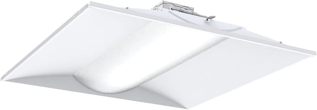 Lithonia Lighting 2x2 LED Troffer Light, Stack Switch LED Drop In Ceiling Light for Dropped Ceiling, 3000/4000/5000 Adjustable Lumens, 3500K/4000K/5000K Switchable Color Temperature, White