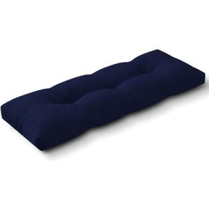 Indoor/Outdoor Bench Cushion, Waterproof Patio Bench Seat Cushion with Non-Slip Bottom, Tufted Bench Cushions for Indoor/Outdoor Furniture, 36x14x4 inch, Navy