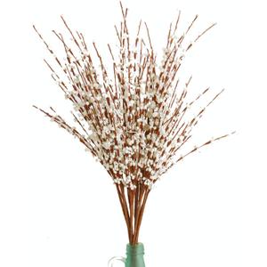10 Pieces 29.5" Long of Artificial Flowers Fake Flowers, Artificial Flowers for Wedding Home Office Party Hotel Indoor or Yard Decoration(White) (10, White)