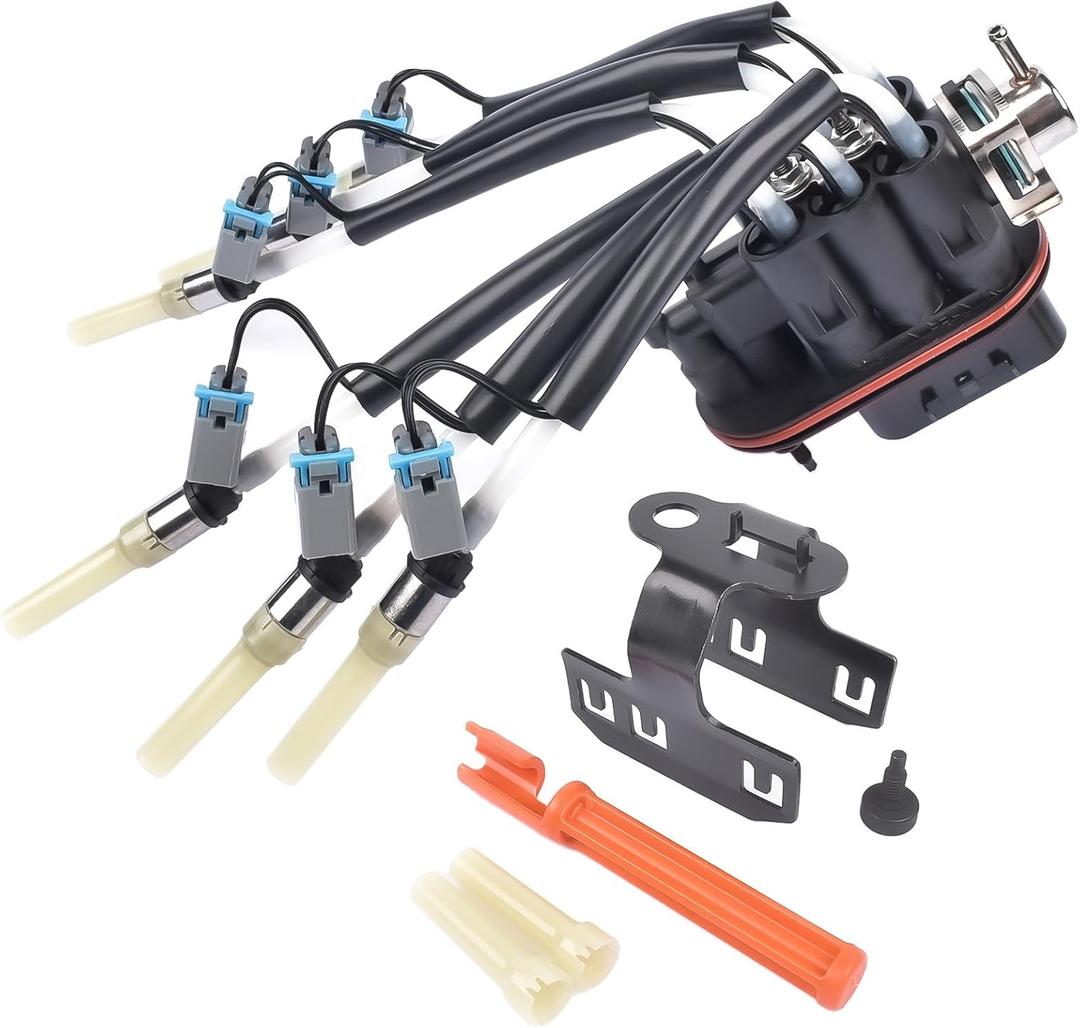 Central Fuel Spider Injector w/Bracket 4.3L V6 Compatible with Chevy Astro Blazer C1500 Express 1500/2500 Silverado 1500 1996-2002 12568332 FJ10565 19210688