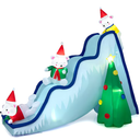 6.6-ft H Lighted Inflatable Polar Bear Slide Scene