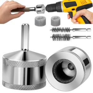 1/2" 3/4" Metal Copper Pipe Cleaner Set - with Replaceable Blades, Tube Cleaning Brush for Power Drill, Removing Stains and Paint from Copper Pipes and Various Metal Pipes