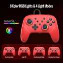 BETMI RGB Wired Pro Controller for Switch 2 with 9-Axis Motion Sensing/C Button/Hall Effect Joysticks/LED Light/Dual Vibration/Built-in Stereo Jack/Marco, Gamepad Fit for Switch/Lite/OLED/PC (Red)