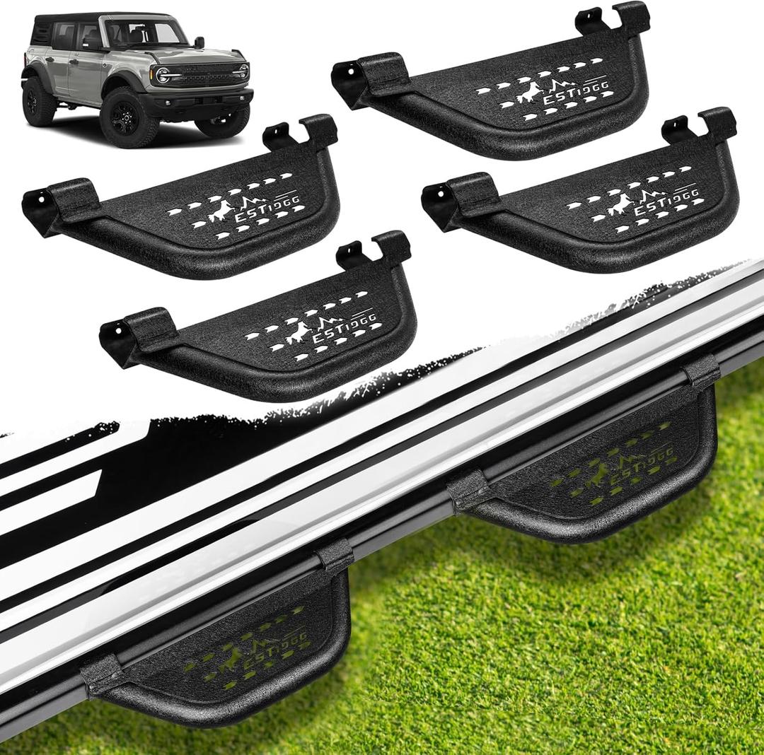 Sunsdrew 4PCS Bronco EZ-Steps,Bronco Running Boards Add-On OEM Rock Rail,Replace for 2021-2025 Ford Bronco Side Steps 4-Door Accessories(Not Fit Raptor or Sport)