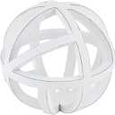 Elements 7.68 Inch White MDF Open Weave Decorative Orb