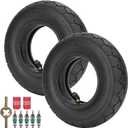 RUTU 2 Pack 2.50-4" 8.5" Replacement Tire + Inner Tube with TR87 Bent Valve Stem for Electric Wheelchairs Pneumatic Hand Truck Utility Cart Lawn Mowers Wheelbarrows Dollies Scooters