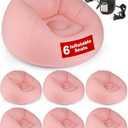 OLEEK Inflatable Bean Bag Chair with Electric air pumb 6 PCS - Folding Blow up Chairs - Inflatable Chairs for Movie Night - Outdoor Inflatable Chair - Inflatable Lounge Chair - Inflatable Furniture
