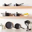 Amazon Basics Non-Stick Kitchen Cookware 15-Piece Set with Stay-Cool Handles, Even Heating, Non-Induction, Includes Pots, Pans, and Utensils, Black