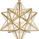 DANSEER Moravian Star Light Modern Brass Pendant Light 15 Inches with Clear Glass Shade