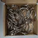 50 Pack Silver Metal Curtain Rings with Eyelets, 1.5 inch Inner Diameter Drapery Rings Apply for Curtain Rods(Fits Up to 1 1/4-Inch Rod)