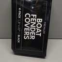 Boat Fender Covers | Several Size Options | Black & Navy Blue | 1, 2 & 4-Pack | Polyester (4-Pack, Black, 8 x 22)