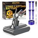 CELLPOW Upgraded 8000mAh V7 Battery Replacement Compatible with Dyson V7 Animal/ Trigger/ Motorhead/ HEPA/ Car+Boat/ Absolute / SV11 Series Cordless Vacuum Cleaner with 5 Filters (4 Pre + 1 Post)
