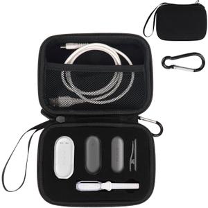 YouKnow Hard Case Compatible with PLAUD NotePin/NotePin S AI Voice Recorder - with Custom Foam Insert Holds Recorder, Magnetic Pin, Clip, Dock, Wristband & Cable (Case Only) (Black)