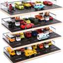 Storage Display Garage Compatible with Hot Wheels - Toy Car Garage with Lights, Freestanding Display Case, Parking Garage Diorama for 1/64 Scale Diecast Cars with 4 Levels 24 Spots Maximum 40 Cars