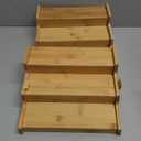 JinDoWin 2 Pack Bamboo Spice Organization for Cabinet, Cabinet Spice Organizer, 3-Tier Spice Rack Organizer for Cabinet, Kitchen Seasoning Organizer & Seasoning Rack (Brown)