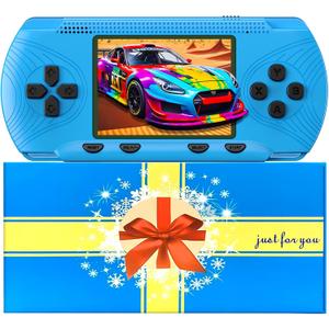 3.0" Screen Retro Handheld Game for Kids Adults - Portable 258 Preloaded Classic Video Games, Rechargeable Gaming Player for Travel Electronic Xmas Gift for Boys Girls