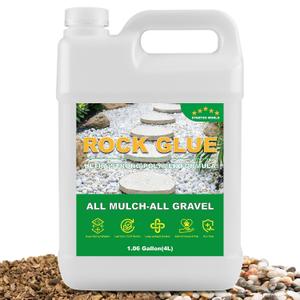 Rock Glue, Mulch Glue for Landscaping 1.06 Gallon Concentrated Gravel Binder & Stone Adhesive for Gravel,Pebbles Clear Stabilizer for Landscape, Walkways, Patios, Driveways