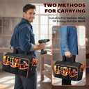 JJRING Heavy Duty 17inch Tool Bag with 48-Pockets, 1680D Oxford Organizer Storage Bag With Adjustable Shoulder Strap And Padded Handle For Electrician Plumbing Mechanics DIY And Craftsmen (RED)