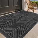 Color&Geometry Outdoor Door Mat for Front Home Entrance Outside Entry Entryway Patio Waterproof Heavy Duty Doormat Welcome Matt - 28"x48" Grey