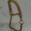 Gold Dog Collar Chain Stainless Steel 18K Gold Dog Collar Adjustable Walking, Metal Cuban Link Dog Collar Chew Proof Double Row Chain Dog Collar for Large Small Medium Dogs (S 12" -16")