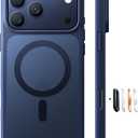 TORRAS Magnetic Shockproof for iPhone 17 Pro Case, Fit for MagSafe, Military-Grade Protection, Camera Control Button, Slim Translucent Anti-Fingerprint Phone Case for iPhone 17 Pro 6.3", Deep Blue