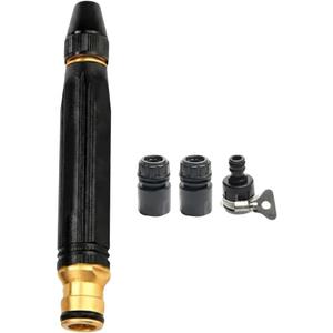 Heavy Duty Adjustable Garden Hose Nozzle, High Pressure Jet Spray, Metal Sprayer for Car Wash, Lawn, Patio Cleaning, Leak-Proof Design