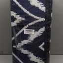 OLANLY Outdoor Rug 9x12 ft Waterproof, Outdoor Plastic Straw Rug with Geometric Pattern Clearance, Reversible RV Mat for Patio, Camping, Balcony, Deck, Backyard, Navy & White