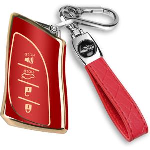MILD EAST For Lexus Key Fob Cover Fit for 4 Buttons TPU Full Cover for Lexus ES350 ES300h UX200 LS500 LS500H LC500 LC500h (Red)