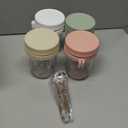 4 Pack Overnight Oats Containers with Lids and Spoons, 16 oz Glass Mason Jars with Airtight Lids, Overnight Oats Jars for Milk, Cereal, Fruit (Light Colors)