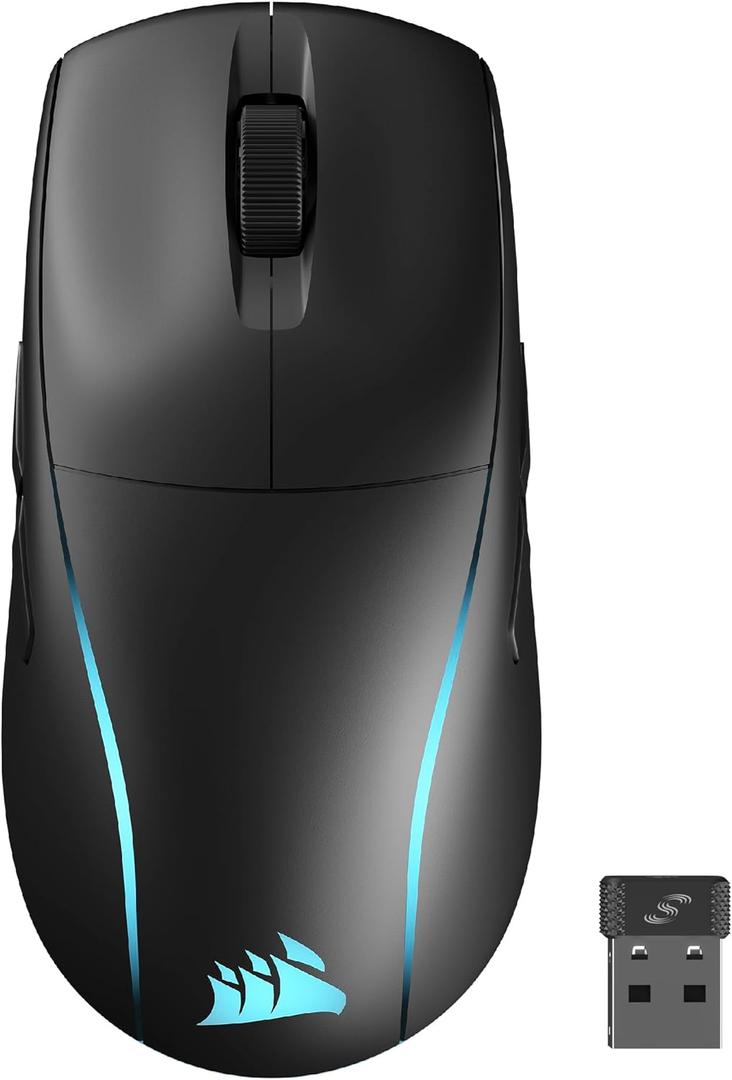 Corsair M75 Wireless RGB Lightweight FPS Gaming Mouse  26,000 DPI  Swappable Side Buttons  iCUE Compatible  PC  Black