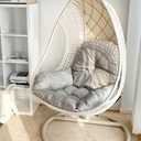 Swing Egg Chair Cushion Thickened Hanging Basket Seat Cushion Washable Hammock Chair Cushion Outdoor Patio Hanging Chair Cushion Replacement (Only Cushion) (Off White)