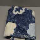 Poowe Kids Play Mat Baby Nursery Rug Round Educational Alphabet Soft Area Rug Non Slip for Children Toddlers Bedroom (Round 31.5", Navy Blue Clouds)