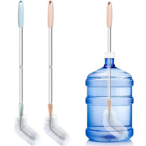 Water Bottle Cleaning Brush, 2 Pack 28inch Bendable Water Bottle Brush Long Nylon Bristles with Stainless Steel Handle for 3 Gallon and 5 Gallon Water Bucket