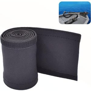 60 inches Trolling Motor Cable Organizer Sleeve with Magic Tape, Cuttable Neoprene Cord Organizer Cable Protector (Black)