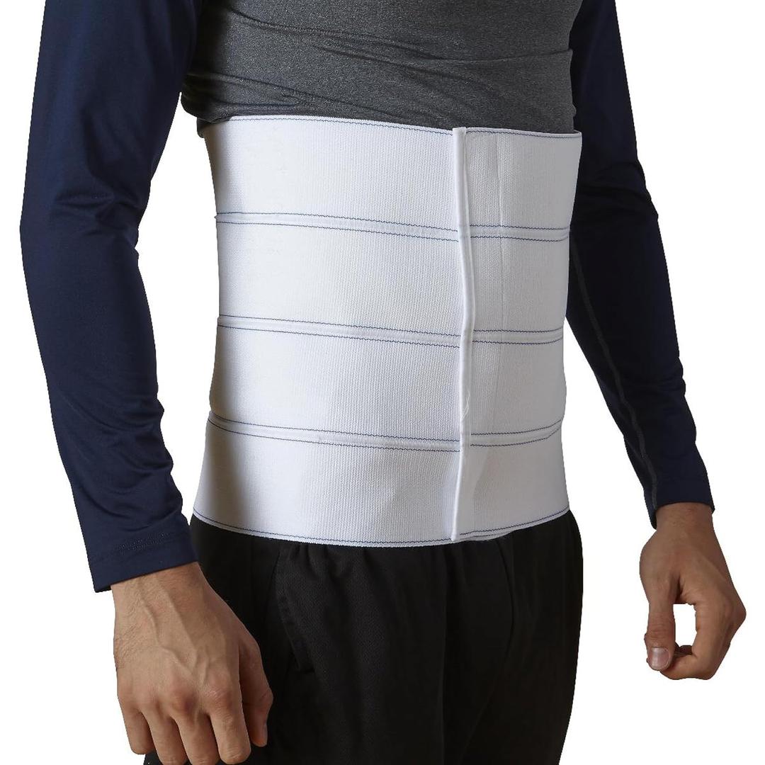 Medline Standard 4-Panel Abdominal Binder, 12 Inch High, Size L/XL (42-62 Inch), Soft Elastic Material, Hook-and-Loop Closure, Case of 1 Each