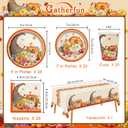 Fall Pumpkin Harvest Party Supply Kit Includes Cornucopia Disposable Paper Dinner Plates, Dessert Plates, Napkins, Cups, and Tablecloth for Thanksgiving Autumn Party Decorations, Serve 25