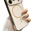 Magnetic Case for iPhone 17 Pro, [Compatible with MagSafe] with Built-in Camera Lens Protector, Slim Fit Shockproof Protective Cover, Matte Finish (Desert Gold,iPhone 17 Pro)