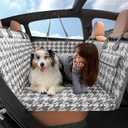 Lesure Dog Car Seat Cover for Back Seat with Hard Bottom, Pet Back Seat Extender with Supportive Egg Crate Foam, Waterproof Non-Slip Dog Hammock for Car, Truck, SUV, Titanium