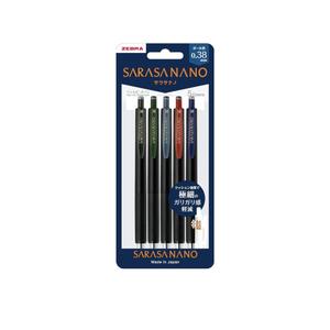 SARASA Nano Gel Ballpoint Pen 0.38mm Extra Fine Point Rubber Grip 5 Vintage Colors Set JJX72-5C-V-N Japan Import With Original Stylus Ballpoint Touch Pen