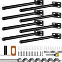 8pcs Wall Shelf Brackets Heavy Duty Floating Shelf Bracket Hidden,Invisible Black Shelving Brackets Decorative Floating Shelf Hardware Heavy Duty,Metal Shelf Support Bracket(10"-8pcs)