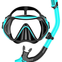 Snorkeling Gear for Adults, Snorkel Set Scuba Diving mask Dry-Top, Adult Swimming Goggles with Nose Cover, HD Tempered Glass Panoramic Anti-Leak Anti-Fog