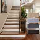 Extra Wide Non Slip Stair Treads for Wooden Steps 15 Pack 9" x36'' Extra Wide Carpet Runners with Reusable Adhesive, Step Pads for Dogs, Kids, Seniors, Machine Washable Geige