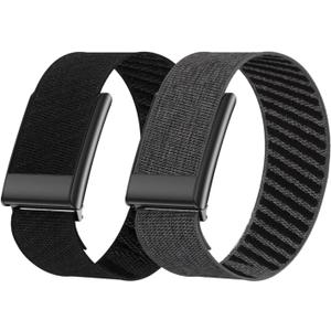 Vanet Nylon Straps Compatible with Whoop 5.0 Bands Peak, MG Life and One, Elastic Woven Strap Breathable Sport Adjustable Stretchy Braided Replacement Bands for Men Women [NOT for Gen 4], 2 Pack