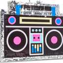 BLUE PANDA Boombox Pinata - 80s and 90s Theme Party Decorations, Hip Hop, Retro Birthday Supplies (16.5x12.8x3 In) - 90s Party Decorations - Boom Box Decor Pinata