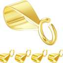 5Pcs 925 Sterling Silver Slider Pendant Clasp for Necklace with Open Loop, Easy Bails for Jewelry Making, Charm Clasp Connector for DIY Craft (Made in Italy)