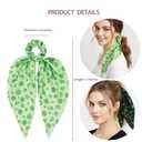 St. Patrick's Day Hair Accessories Shamrock Scrunchies with Ribbons Green Holiday Hair Ties for Women