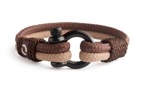 Mens Rope Bracelet - Stainless Steel Black Shackle, Extremely Durable and Scratch Resistant Waterproof Paracord, Handmade, Nautical Wristband for Men B-6-6 Pack of 3