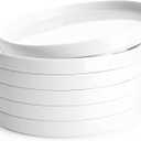 Sweese Porcelain Flat Dessert Plates Set of 6-7.8 Inch Salad Plates for Kitchen, Small Appetizer, Small Dish Set, Microwave & Dishwasher Safe, Scratch Resistant - Elegant White Glaze