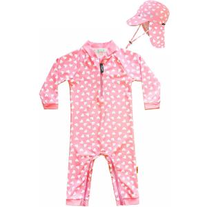 weVSwe Baby Swimsuit Girl Rash Guards Sun Protection Infant Long Slevee Bathing Suit Quick Dry with Sun Hat 0-3 Years (6-12 Months)