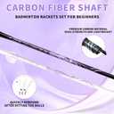 Badminton Set of 2 Rackets with Overgrips, 3 Shuttlecocks and Bag, 4U